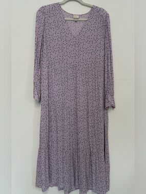 a new day Lavender Floral Long Sleeve Midi Dress